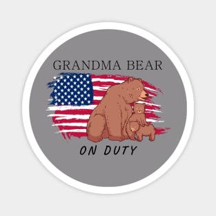 Grandma Bear On Duty Magnet